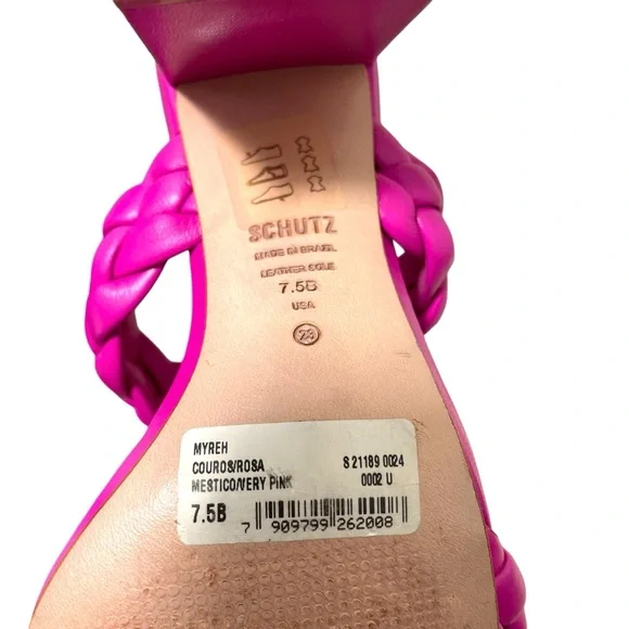 Schutz Myreh Mestico Pink Sandal Heels - Picture 8 of 8